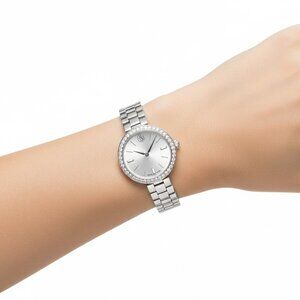 NWT Authentic Swarovski Certa Quartz Crystal Silver Dial Women's Watch